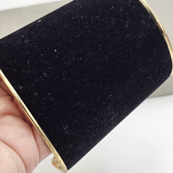 Modern Smooth Black Velvet Bracelet Women Statement Femme Bangle Cuff Sleeve - Picture 4 of 8